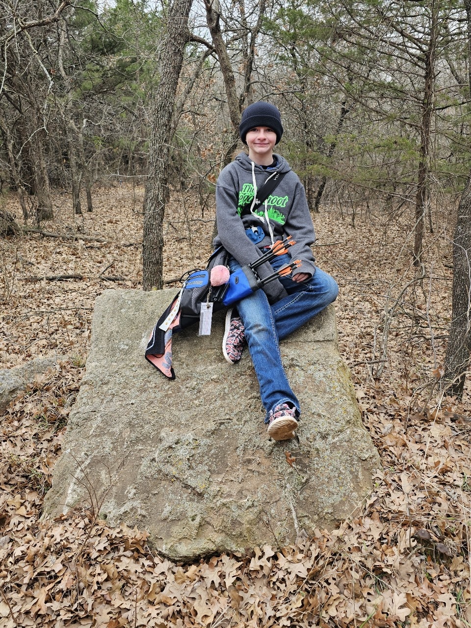 Youth archer at Red Dirt Shooting Sports competition